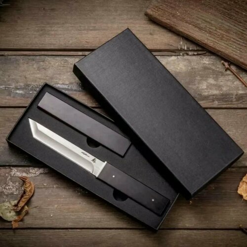 фото Нож в наборе с ножнами / kobun / tanto / черная рукоятка / подарочный набор ип