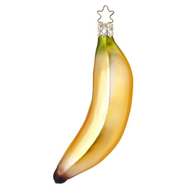 Inge Glas Стеклянная елочная игрушка Банан 13 см, подвеска 10206S019