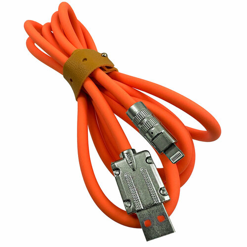 Кабель Lightning для быстрой зарядки телефона Quick Charge, 1 метр / оранжевый провод для айфона кабель зарядки телефона и беспроводных наушников айпад 1 метра 6а