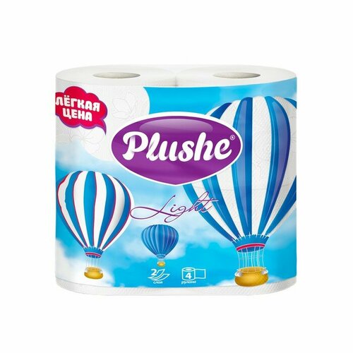 Plushe Туалетная бумага PLUSHE Light, 2 слоя, 4 рулона