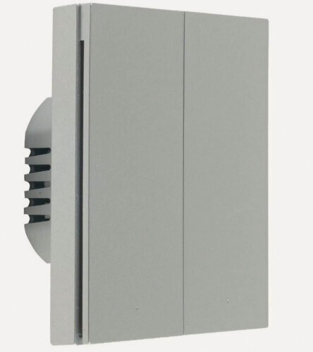 Изображение товара AQARA Серый Aqara Умный настенный выключатель H1 EU(без нейтрали, 2 клавиши) WS-EUK02gr