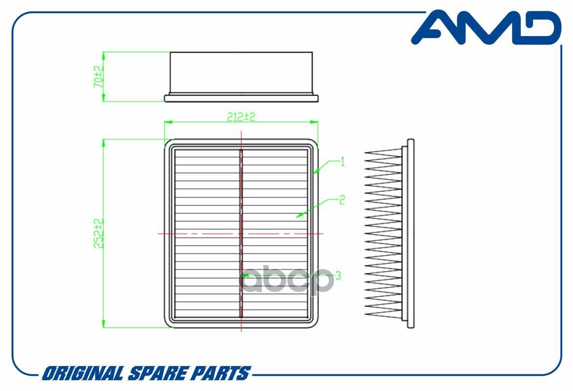 Фильтр Воздушный Audi A4 97-2000/A6 25Tdi 1997-2005/ Vw Passat 25Tdi2000-2005 AMD арт. AMD. FA572