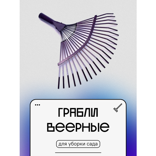 Грабли веерные пластинчатые окраш. 22 зуба отв. d-25мм грабли веерные пластинчатые оцинк 22зуба отв d 25мм