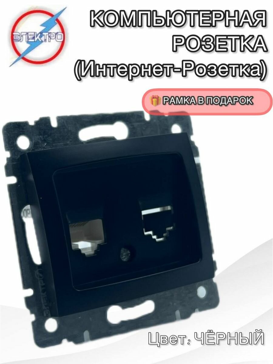 фото Розетка одинарная с рамкой белая