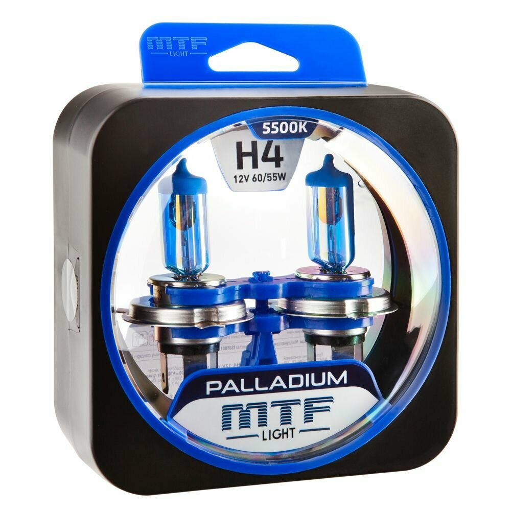 Галогенные автолампы MTF Light серия PALLADIUM H4, 12V, 60/55W, комп.