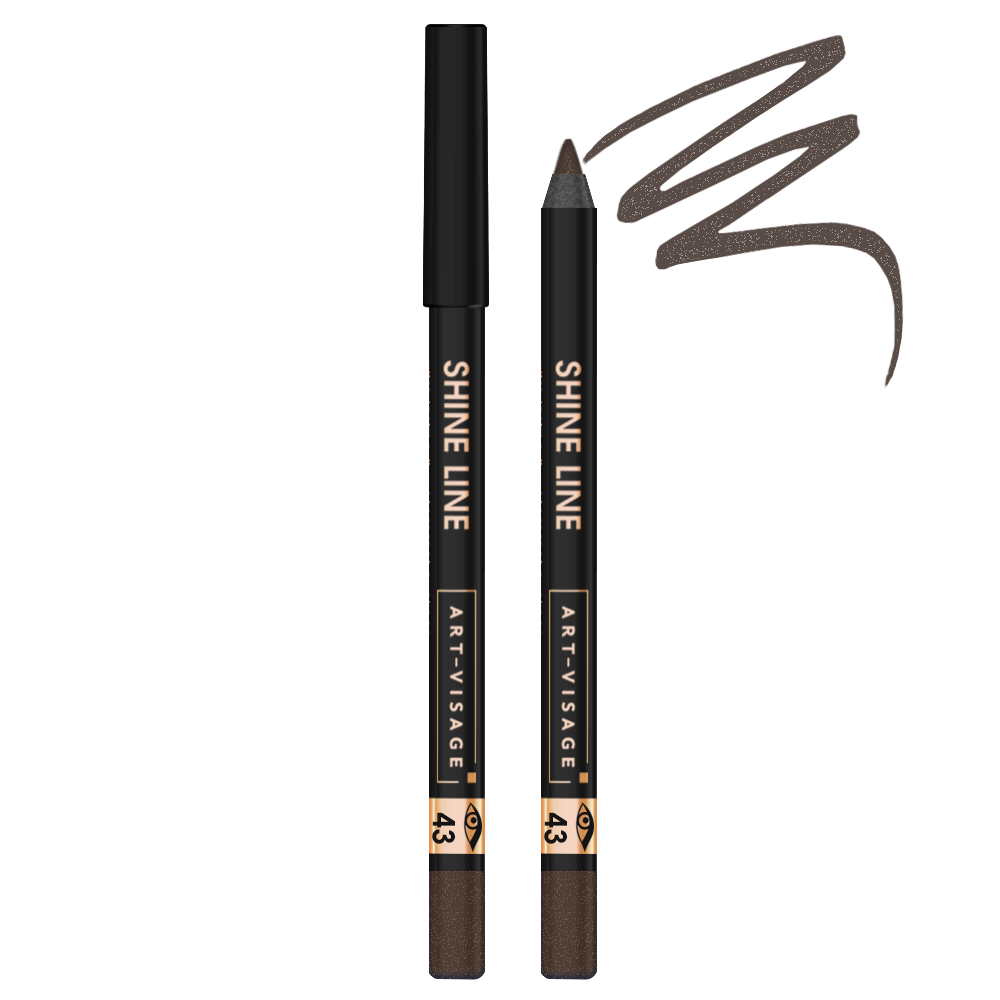 ART-VISAGE Устойчивый водостойкий карандаш для глаз "SHINE LINE", тон 43, сатиновый