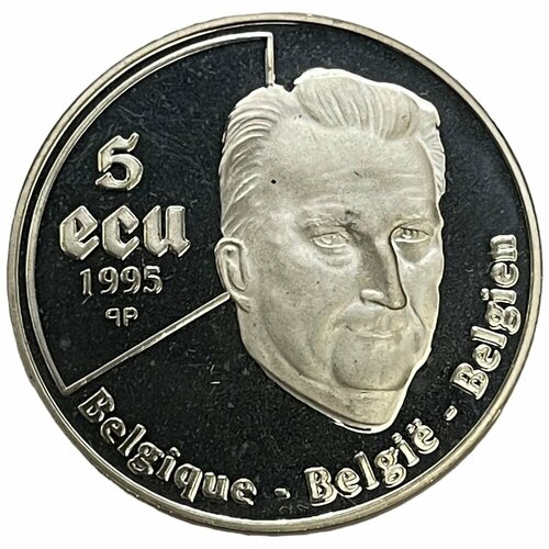 Бельгия 5 экю 1995 г. (50 лет ООН) (Proof) (2) клуб нумизмат монета 1 12 экю франции серебро людовик xiv