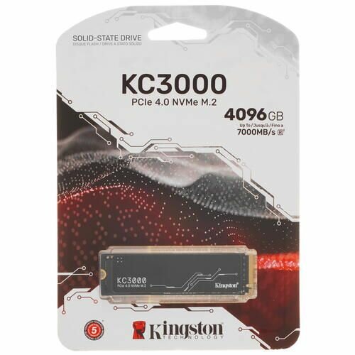 Накопитель SSD M.2 2280 Kingston KC3000 4TB PCI-E 4.0 x4 NVMe 3D TLC 7000/7000MB/s IOPS 1000K/1000K MTBF 2M 3,2 PBW graphen heatsink - фото №13