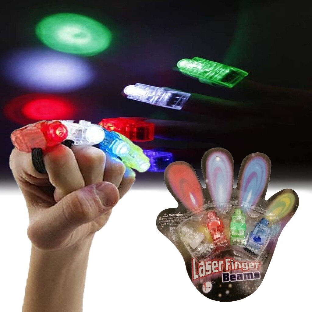 фото Насадки на палец лазерные светящиеся "Laser Finger Beams" лазер, набор 4 шт.