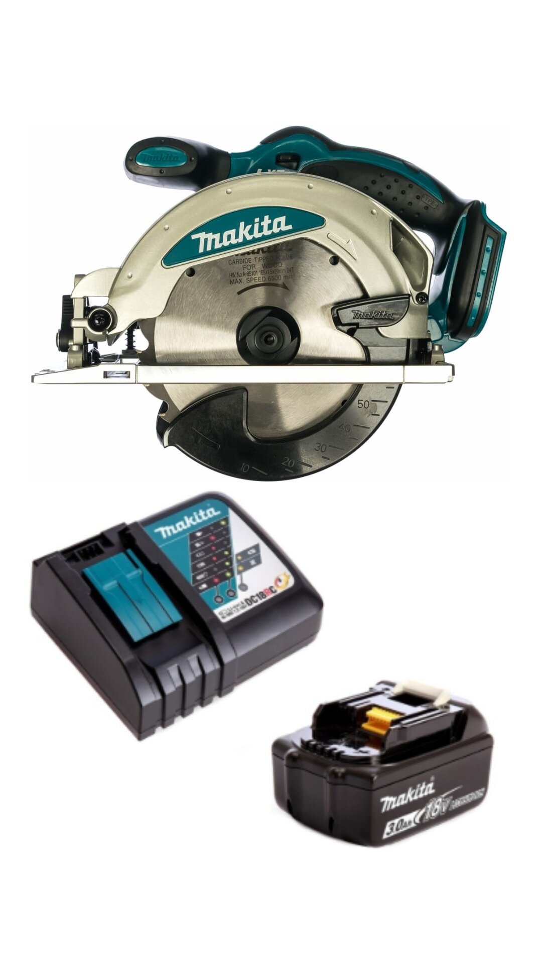 Аккумуляторная дисковая пила Makita 165мм DSS610RF1 (18V 1 x 3.0Ah Li-Ion)
