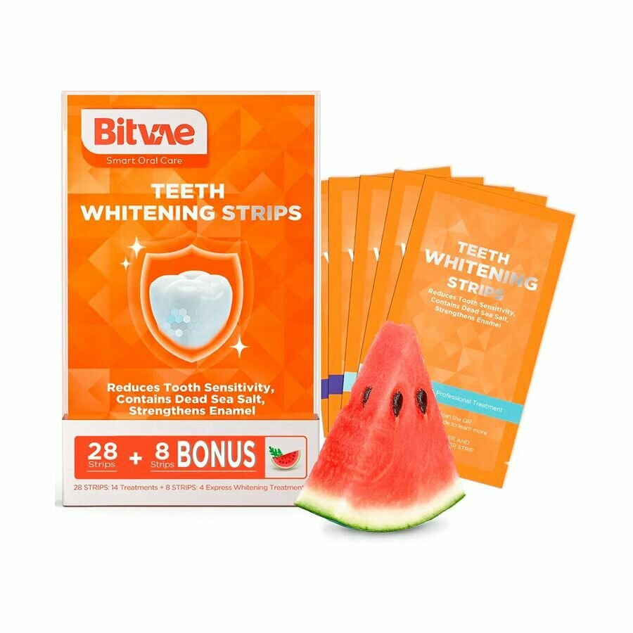 Полоски для отбеливания зубов Bitvae BV018 Teeth Whitening Strips 36шт 18 пар BV018 GLOBAL прозрачные со вкусом арбуза