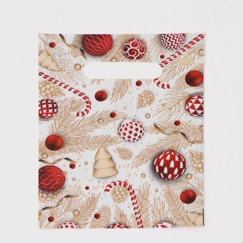 Пакет Красные шарики полиэтиленовый с вырубной ручкой 19х25 см 30 мкм 100 шт 1056₽