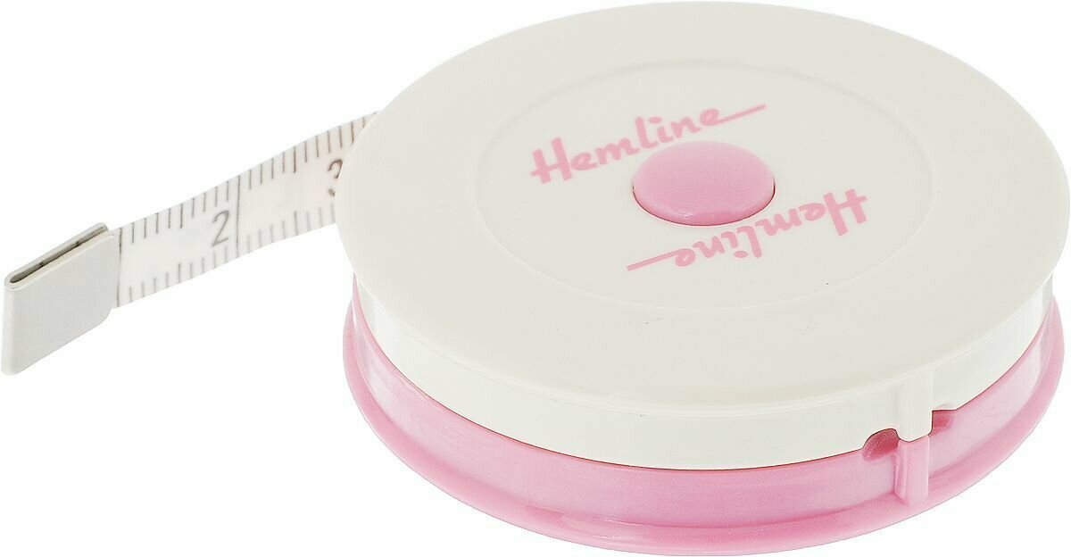Сантиметр-рулетка бело-розовый Hemline, 150/60 см, (253. PC)