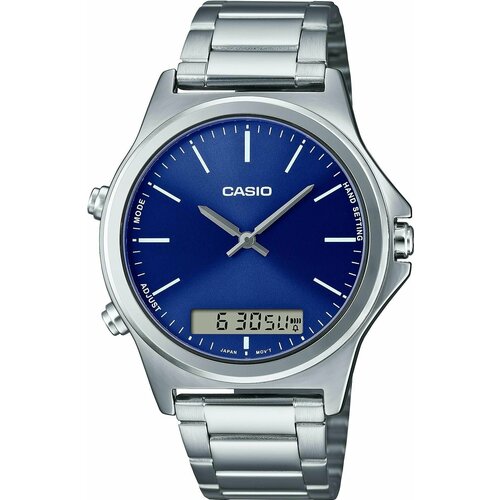 фото Наручные часы casio, серебряный, синий