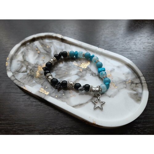 Браслет Инь-ян, авантюриновое стекло, размер 10 см, размер one size, мультиколор