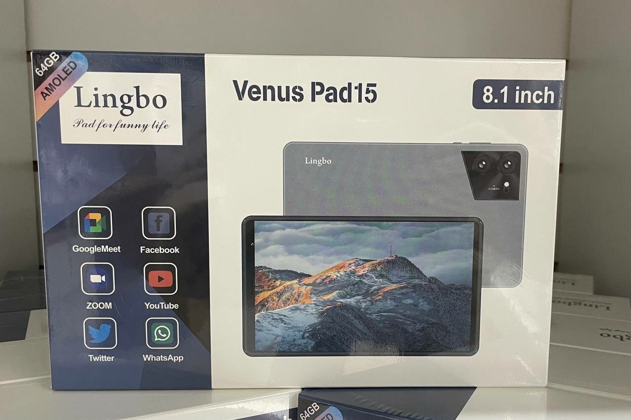 Планшет Lingbo Venus Pad 15 / Планшет для работы / Планшет для игр / Планшет с чехлом и стилусом / Синий