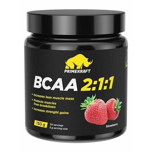 Prime Kraft Аминокислота BCAA 2:1:1 Клубника, 150 грамм