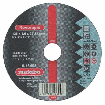 Диск отрезной Metabo Flexiarapid S 115x1,0 прямой A60U (616216000)