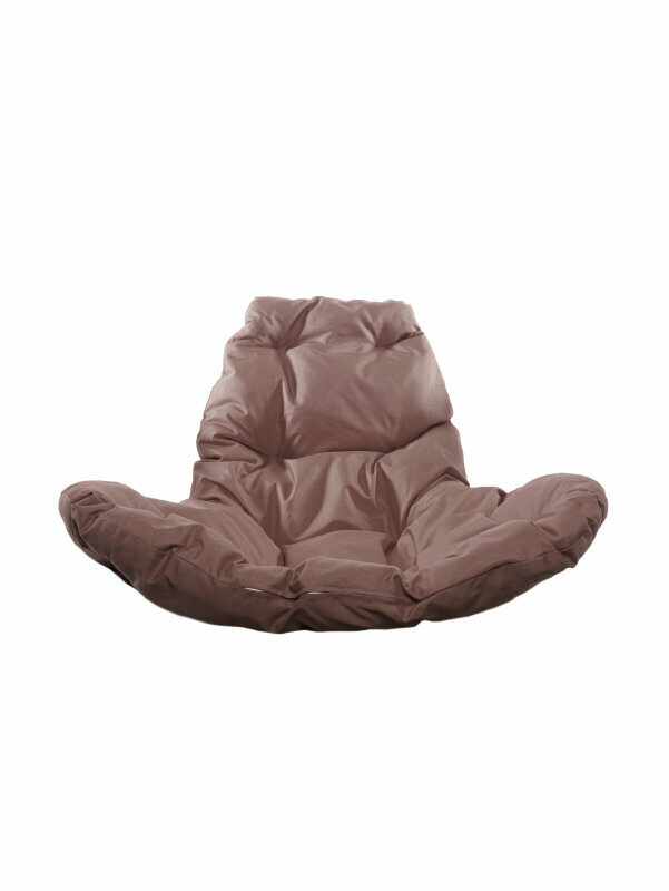 Подвесное кресло круг с ротангом чёрное, коричневая подушка - фотография № 3