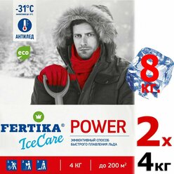 Противогололедный реагент Fertika IceCare POWER, 2 шт по 4 кг (8 кг)