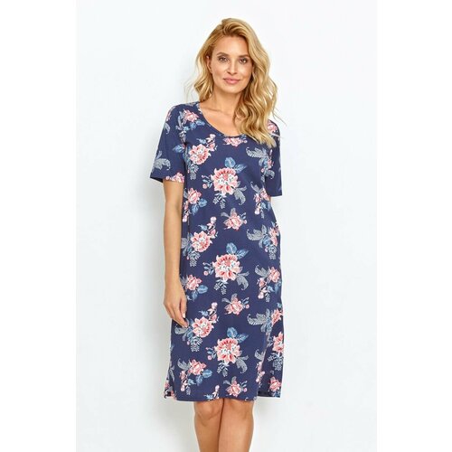 Сорочка Taro удлиненная, короткий рукав, размер 48, коралловый