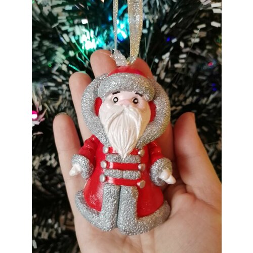 игрушка под ёлку дед мороз 45 см Игрушка на ёлку Дед Мороз из гипса, ручная роспись