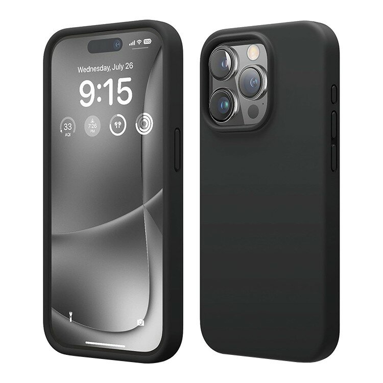 Elago для iPhone 15 Pro чехол Soft silicone (Liquid) Black