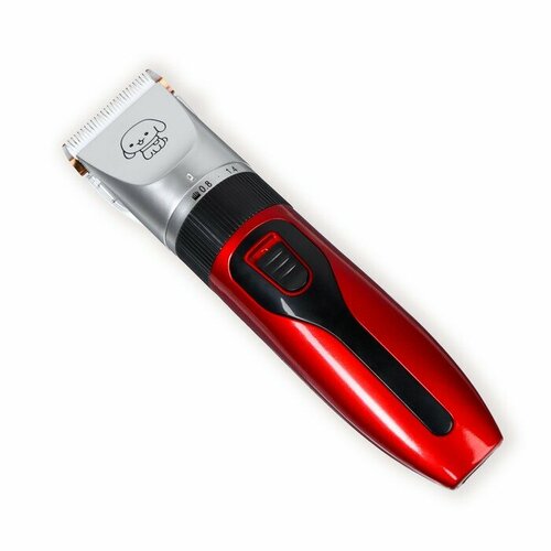 Машинка для стрижки с керамическим лезвием, регулировка ножа, USB-зарядка красная 9748799