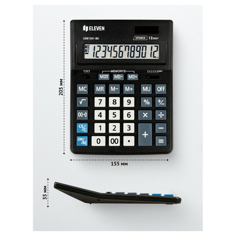 Калькулятор CITIZEN , 12-разрядный, черный - фото №15