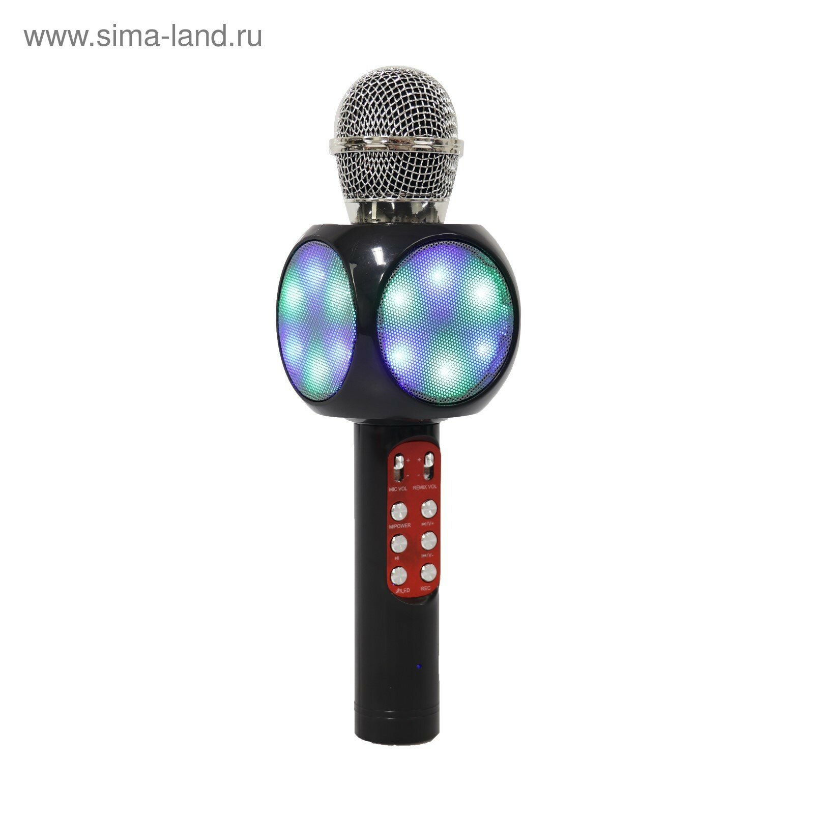 Luazon Home Микрофон для караоке LuazON LZZ-60, 1800 мАч, LED, чёрный — фото 8