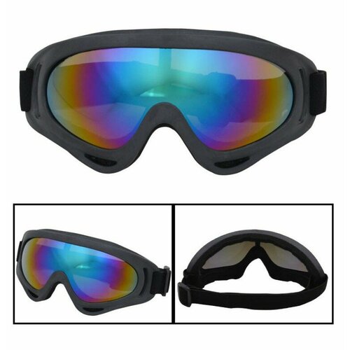 Защитная спортивная горнолыжная маска - спортивные очки, цвет: черный