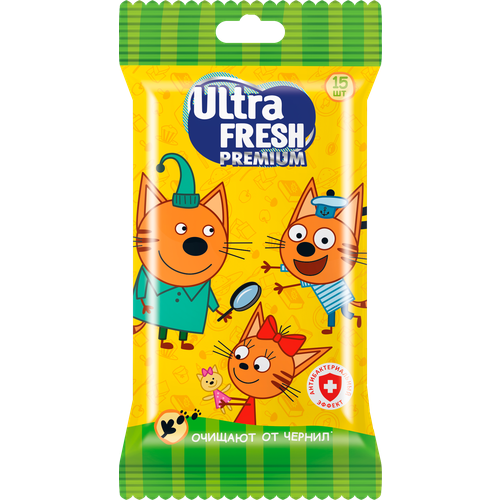 Влажные салфетки Ultra Fresh Premium Три Кота детские 15шт
