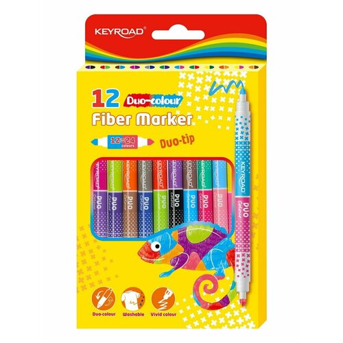 Фломастеры двусторонние DUO 12 шт24 цв для рисования 550₽
