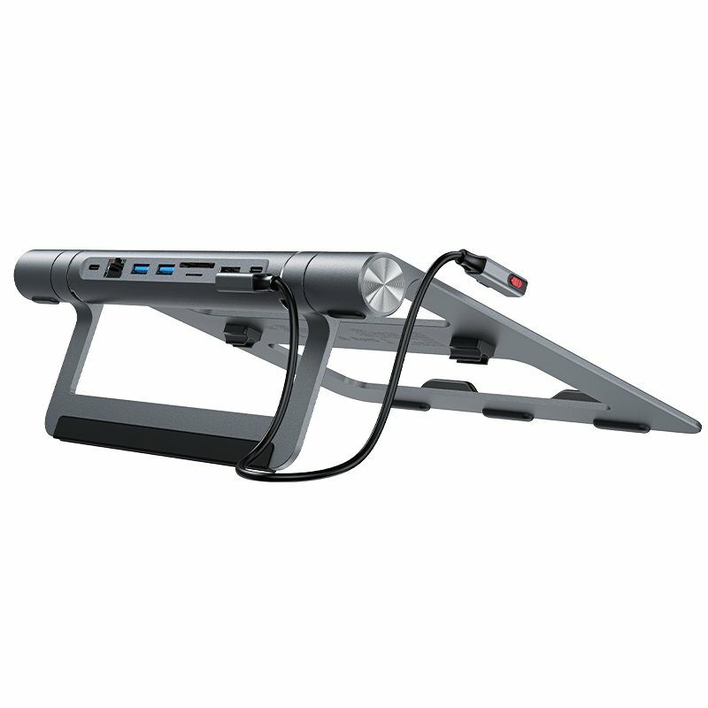 Подставка-хаб для ноутбука ACEFAST E5 PLUS USB-C (2 - USB-A, HDMI, RJ45, 2-USB-C PD) многофункциональная — фото 7
