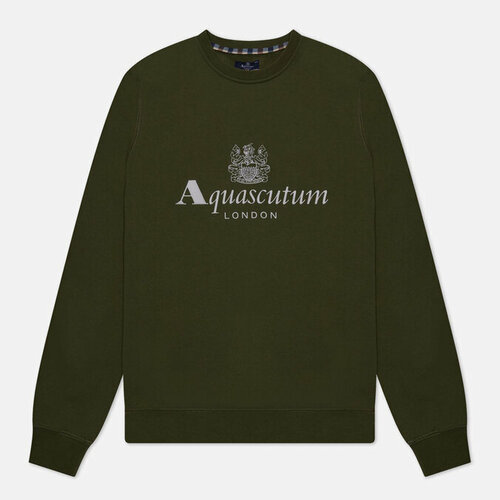 Толстовка Aquascutum, силуэт прямой, размер xl, зеленый