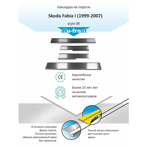 Накладки на пороги для Шкода Фабия 1 / Skoda Fabia I (1999-2007) style 08