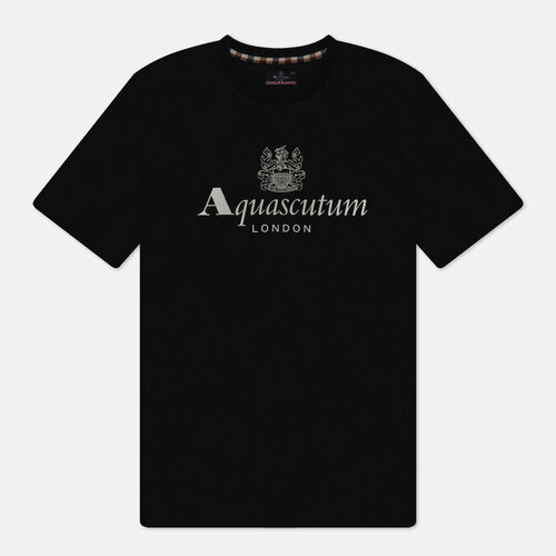 Футболка Aquascutum active big logo, хлопок, размер xl, черный