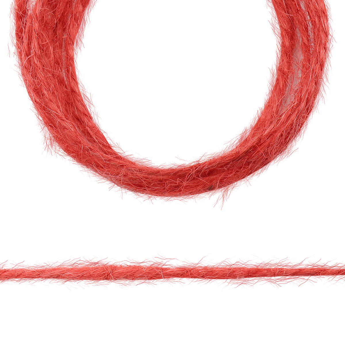 фото 74973 Шпагат джутовый 2-х ниточный 1120 текс, качество СВ, 1,12 мм*50 м, 44 гр, цветной (красный)