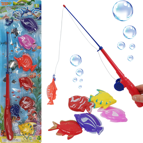 Игрушка для ванной для детей магнитная рыбалка с удочкой 39 см и 6 рыбками 399₽