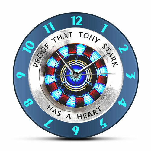 Декоративные, настенные часы MyPads X2845 в дизайне сердце Тони Старка, идеальный подарок для фанатов киновселенной Marvel, для спальни, гостиной .