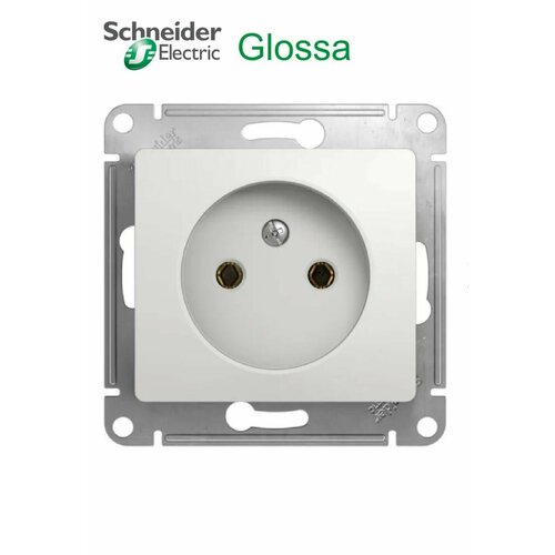 Розетка Schneider Electric Glossa б/з (1) белый розетка 2 поста schneider electric glossa без заземления белый