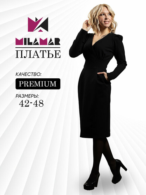 Платье MILAMAR, размер 48, черный