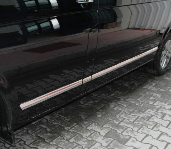 фото Молдинги на двери, нержавейка (7 частей), для авто VW T5 2003-2015, T6 2015- (длинная база)