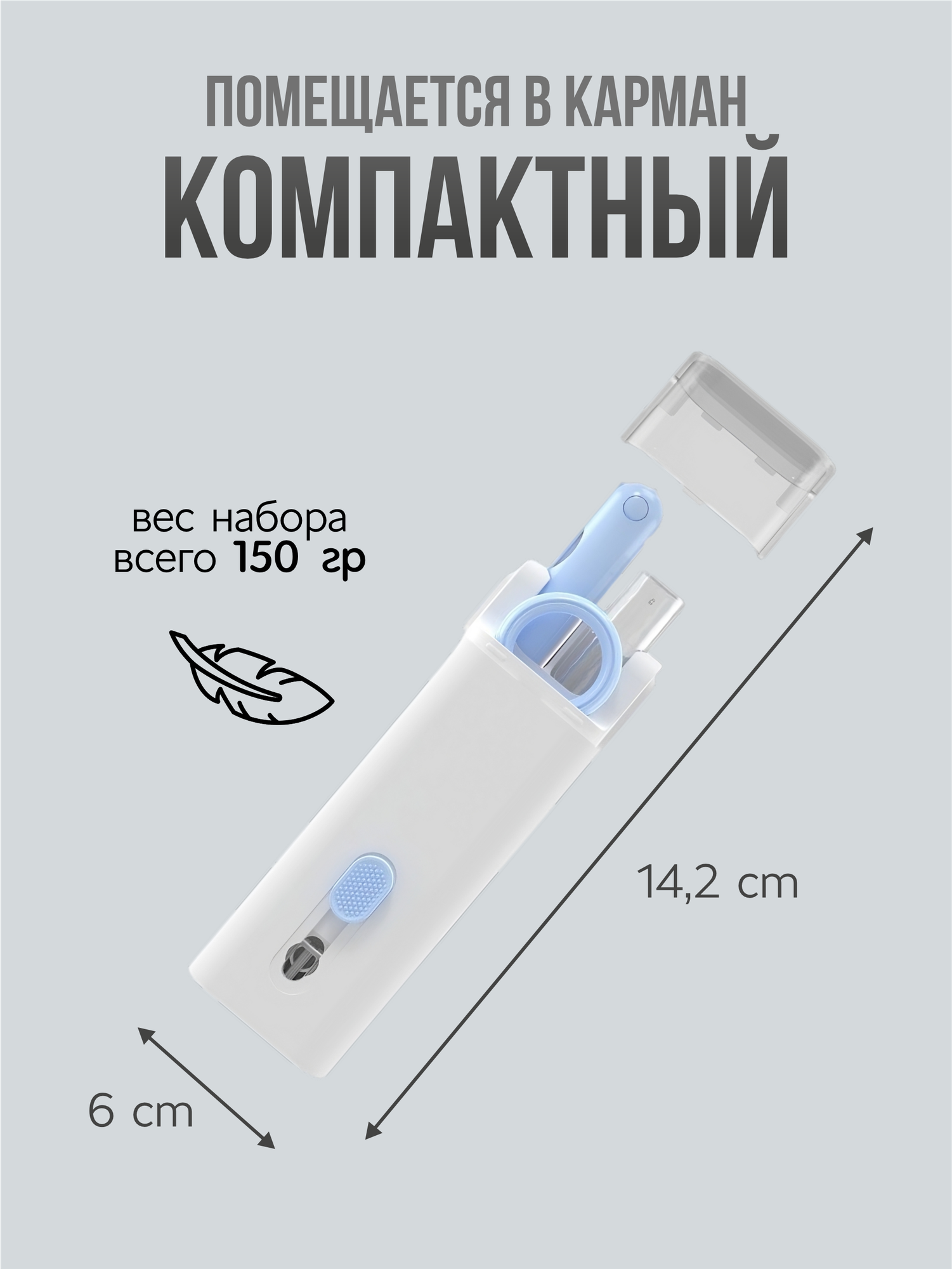 Набор для чистки гаджетов ZicZic голубой