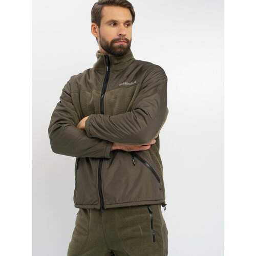 Костюм демисезонный флисовый мужской Huntsman Пикник Люкс для охоты и рыбалки, отдыха: флисовый комплект для спорта, цвет хаки (р.44-46/170-176)