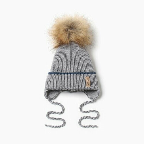 фото Шапка minaku, размер 42-44, серый