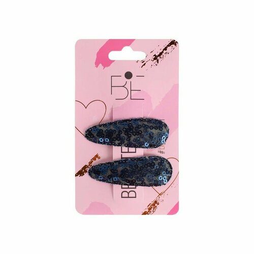 Зажим для волос BEAUTELLA Princess 6,0см 2шт. арт. KBH- 87 (СDHA-HCL-02-08-dark blue)