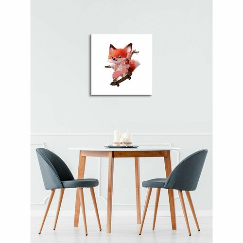 Канвас 40х40 см Лисенок на скейте 1108₽