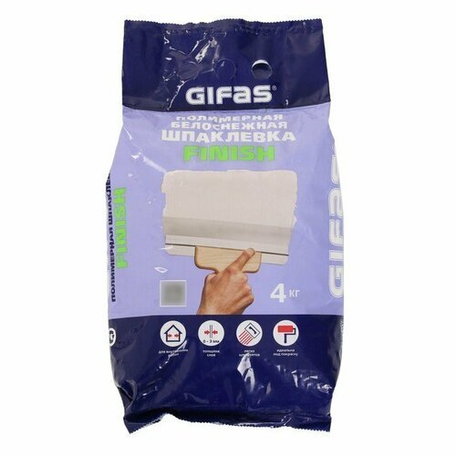 Шпаклевка полимерная GIFAS FINISH 4кг (комплект из 3 шт) гипсовая шпаклевка gifas universal 4 кг