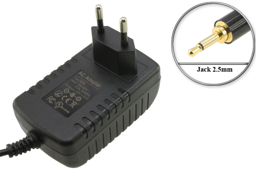 Адаптер (блок) питания 2.8V, 0.5A, Jack 2.5mm (LG028050EP, PNL-0250-GS-1C), зарядное устройство набора для маникюра Vitek и др. техники